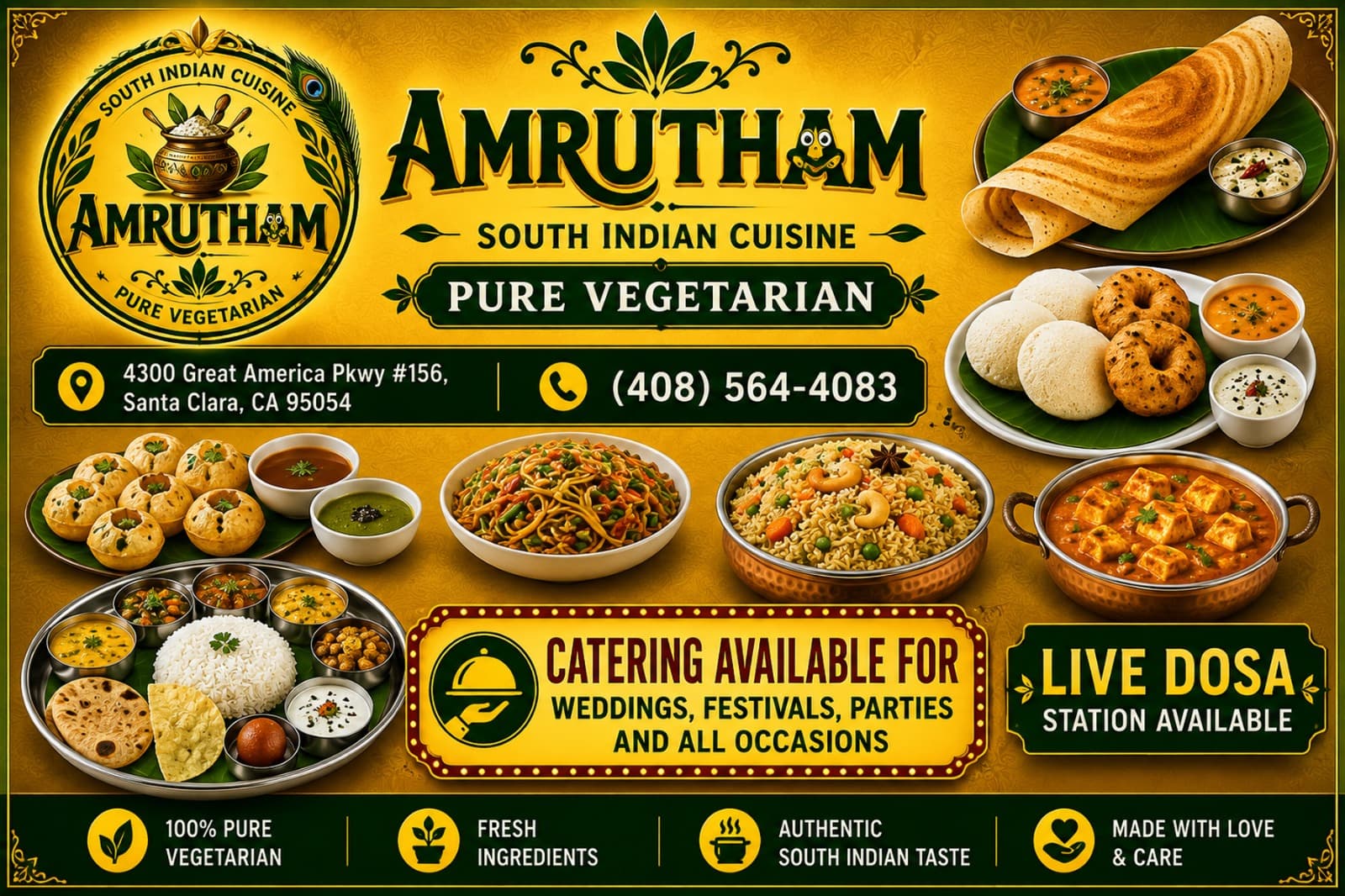Amrutham South Indian cuisine spread